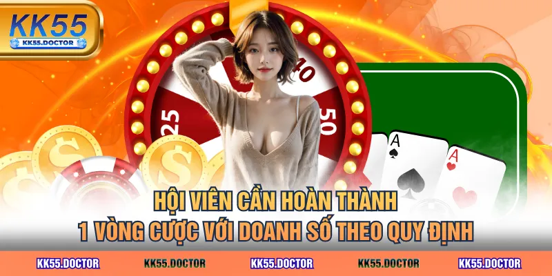 Tổng Hợp Khuyến Mãi KK55 Hot Nhất, Không Thể Bỏ Lỡ 4 Hội viên cần hoàn thành 1 vòng cược với doanh số theo quy định